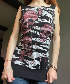 y2k skull zebra print tank top thumbnail 3