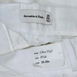 Abercrombie & Fitch White Sloane Linen Blend Pants thumbnail 5