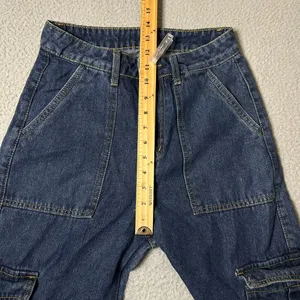 Womens Jeans XS 26 x 31 Blue Medium Wash Wide‎ Leg High Rise Denim Y2K 90s Boho thumbnail 4