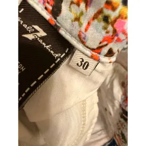 7 For All Mankind Indie Floral Skinny Jeans Statement Boho Orange Blue Size 30 thumbnail 5