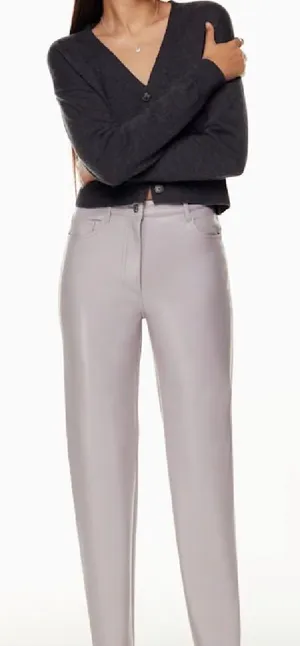 Aritzia Wilfred Melina Pants faux leather straight leg sz 6 new NWOT lavender thumbnail 1