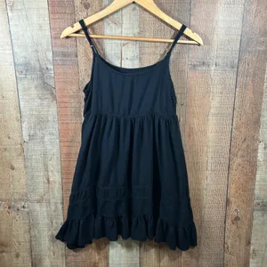 En Creme Black Crochet Lace Mini Dress Small Boho Fairy Grunge Babydoll thumbnail 2
