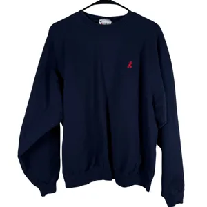 Walt Disney Crewneck Heavyweight Sweatshirt L Navy Blue Embroidered USA Vtg thumbnail 1