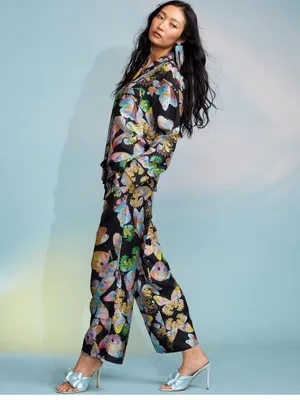 Cynthia Rowley Black Floral Butterfly Print Two-Piece Set thumbnail 5