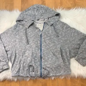 Free People zip front jacket hoodie dolman M thumbnail 2