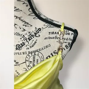 New Jump Apparel M Yellow Satin Cowl Neck Bodycon Mini Dress Prom Homecoming‎ thumbnail 4