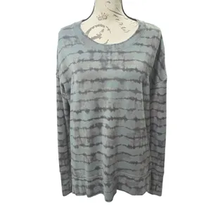 Athleta Coaster Luxe Sweatshirt in Tahiti Minimalist Grey Tie Dye Blue Women's M thumbnail 3