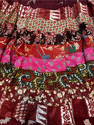 Her Style Tiered Floral Patchwork Maxi Skirt Flowy Cottagecore Boho Western thumbnail 8