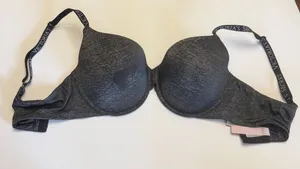 Victoria's Secret Heathered Dark Gray T-Shirt Bra thumbnail 1