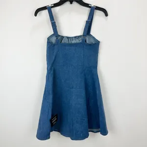 Lulus Considered Charisma Blue Chambray Bustier Mini Dress Cute A Line M NWT thumbnail 7