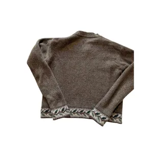 Vintage Woolrich Women's S 100% Wool V-Neck Sweater Made in Japan Floral Trim thumbnail 9