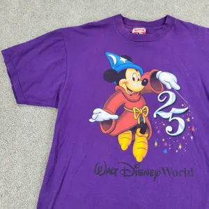Mickey‎ Inc Womens T-shirt XL Purple Walt Disney World 25th Anniversary Cotton thumbnail 9