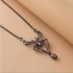 Faux Crystal‎ Spider Halloween Pendant Necklace Gothic Unisex Jewelry thumbnail 7