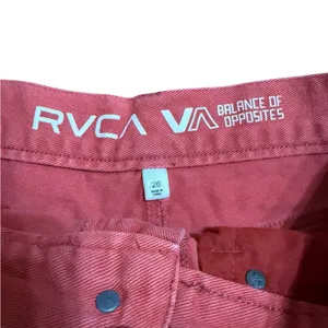RVCA Women's Faded Red Distressed Raw‎ Hem Jean Shorts Sz 26 thumbnail 3
