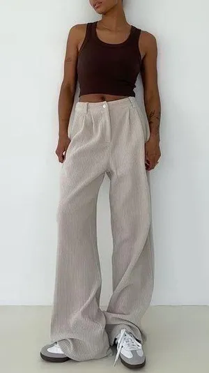 NEW Rumored Simon Pant | Cream Corduroy thumbnail 1