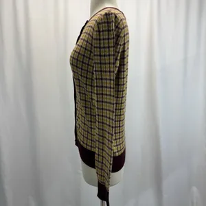 Ann Taylor Plaid Long Sleeve Cardigan S Academia Preppy Fall Vtg Retro Office thumbnail 7