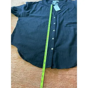NWT BigHit black cotton button down shirt L Black Size L thumbnail 5