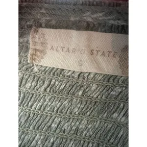 Altar'd State Sage Gray Green Ivory Floral Ruffle Sleeve Mini Dress S thumbnail 3