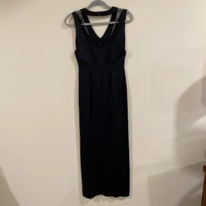 REISS Snares satin maxi dress size 0-Navy lace detail Minimalist Formal Classic thumbnail 5