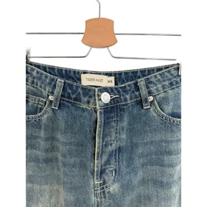 Tiger Mist Baggy‎ Wide Leg Jeans Mid Rise Blue Wash Straight Denim XS thumbnail 5