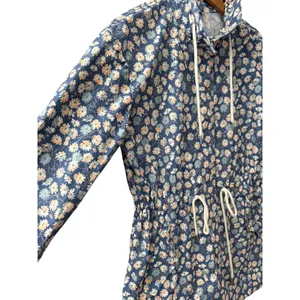 Madewell Preppy Ruffle-Neck Anorak‎ Raincoat French Floral Blue Moon Size Smalll thumbnail 7