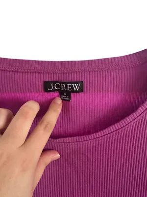 J. Crew Long Sleeve Ribbed Top - Plum thumbnail 2