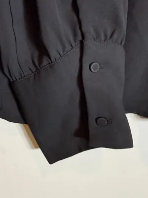 J. Crew Long-Sleeve Shirred Mockneck Top Blouse Women's XL Black Career Preppy thumbnail 8