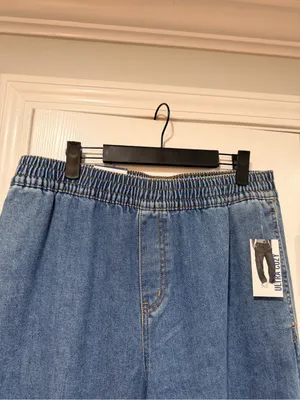 NWT Vanilla Star Size L 12-14 Ultra Cozy Pull On Stretch Denim Cargo Jeans Pants thumbnail 2