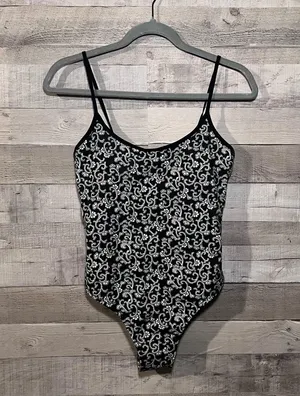 Boden Black & White Patterned Scoop Neck Tie Back One Piece Swimsuit thumbnail 4