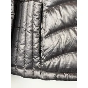Andrew Marc Puffer Jacket Women Medium Pewter Lightweight Packable Down Hooded‎ thumbnail 6