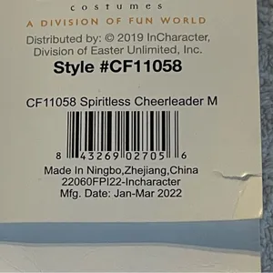 NEW Spiritless Zombie Cheerleader Costume Size Medium thumbnail 5