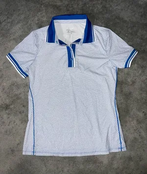 Vineyard Vines White Golf Polo Performance with Royal‎ Blue Trim XS thumbnail 1