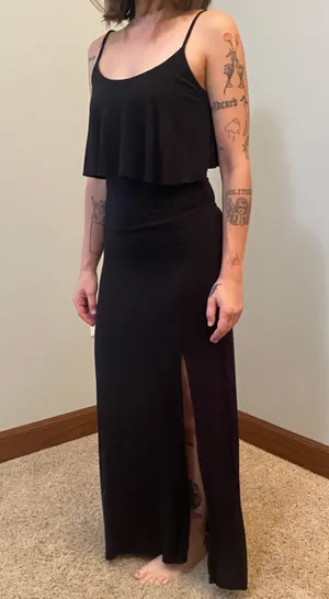 Charlotte Russe Black Ruffle Maxi Dress thumbnail 2