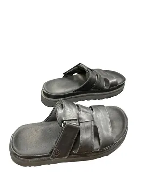 Ugg Golderstar 1154652 wms black leather platform slides sandals sz 9 SKU 10-710 thumbnail 3