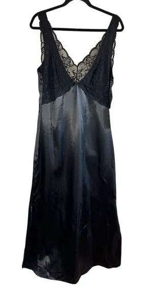 NWT Black Lace Satin Chemise Slip Dark Fairy Slipdress Fits like a Small thumbnail 1