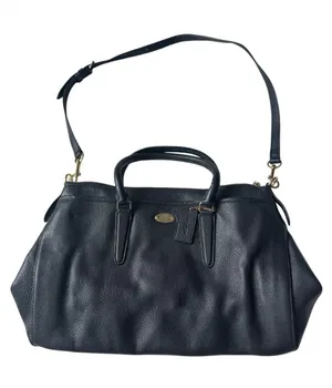 COACH Morgan Luxury Navy Pebbled Leather Satchel Shoulder Bag #F35185 thumbnail 1