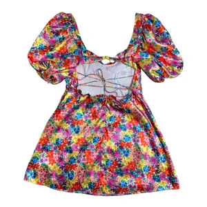 For Love & Lemons Vibrant Floral Merrill Puff Sleeve Mini Dress Womens L thumbnail 8