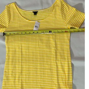 Ann Taylor Striped Scoop Neck Top-‎ Solarium Sun thumbnail 6