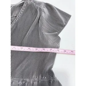 Baltic Born Maxi Dress Grey Micro Pleated V-Neck Short Sleeve XXXL thumbnail 7