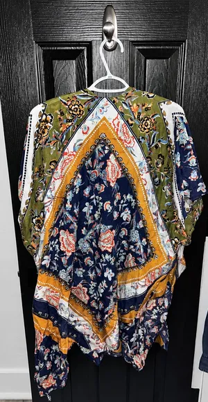 Do Everything In Love Boho Floral Open Front Kimono Cardigan – One Size thumbnail 2