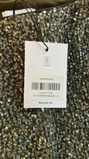 Olive green, sequin, Reformation tank thumbnail 4