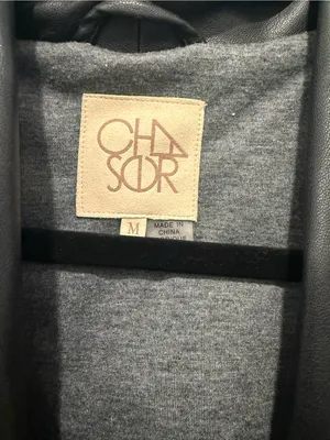 Chaser Black Faux Leather Open-Front Jacket thumbnail 2