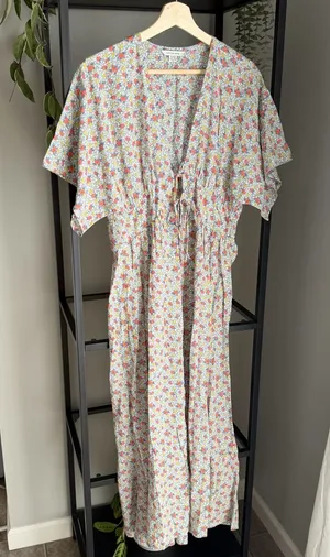 American Eagle Floral Tie Cover Up Top thumbnail 1