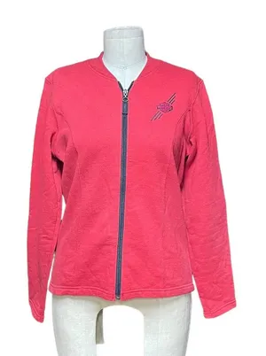 Harley Davidson Logo Embroidered Zip-Up Sweatshirt Jacket Red Black Size‎ Small thumbnail 1
