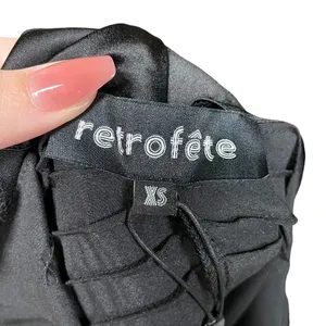 Retrofête Caye Hi-Low Silk Skirt in‎ Black Size XS thumbnail 9