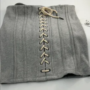 Forever 21 Heather Gray Lace-Up Skirt thumbnail 16