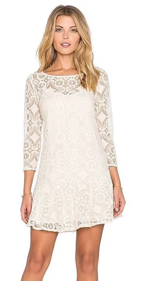 ✨Walking To The Sun Sz 2 Cream Dress in Cream Free People✨ thumbnail 1