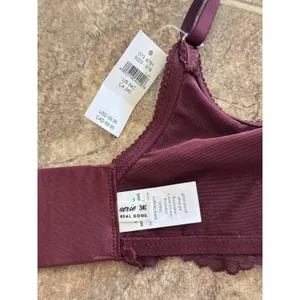 Aerie Real Power Paisley Lace Balconette Bra Royal Berry Size 34C thumbnail 10