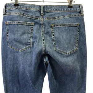 Ana Straight Leg Raw Hem Mid Rise Medium Wash Blue Jeans Womens 12 thumbnail 6