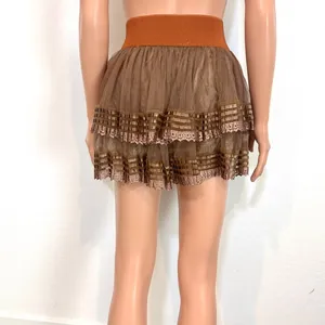 Mint Green M tulle layered corset waist mini skirt SK2 3643 thumbnail 9